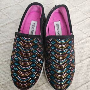 Steve Madden Girls Rhinestones slip on Sneakers Size 13